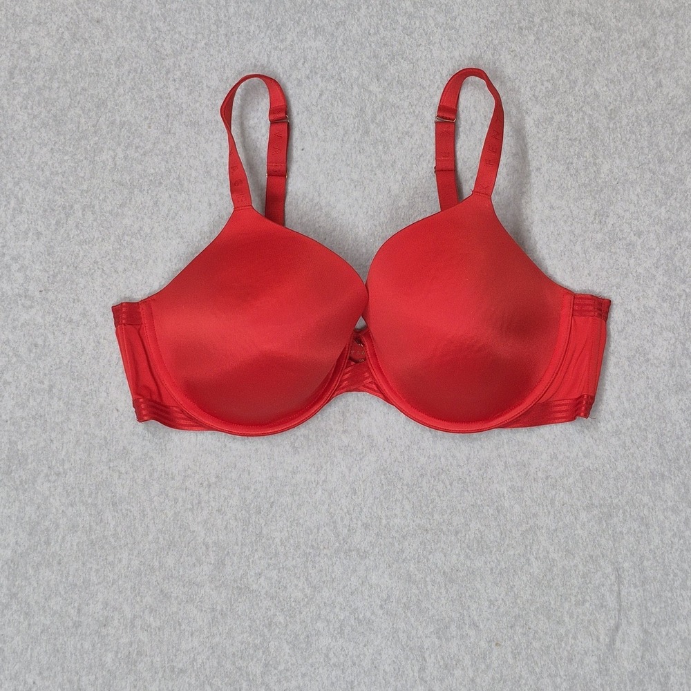Savage‎ X Women Bra 40DD Red T Shirt Underwired Mesh Strap Adjustable